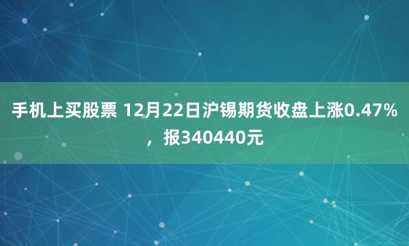 手机上买股票 12月22日沪锡期货收盘上涨0.47%，报340440元
